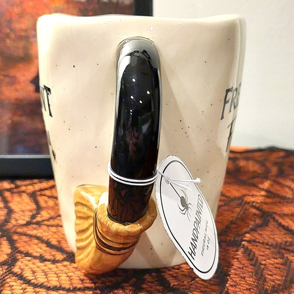 Black & Off-White "Frequent Flyer" Witchy Broom Handle Glossy Finish Mug NWT - Picture 5 of 8
